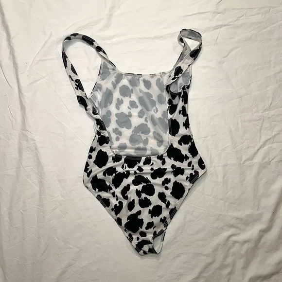 reformation cow print one piece low back swimsuit - Picture 3 of 4